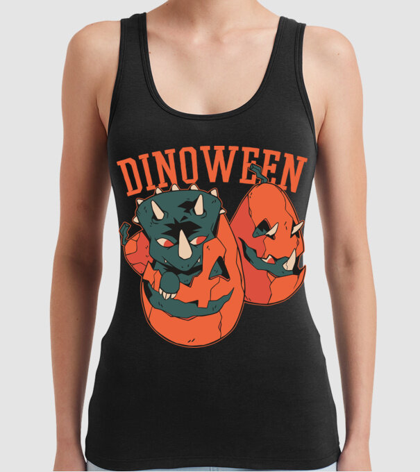 Dinoween model negru pe tricou