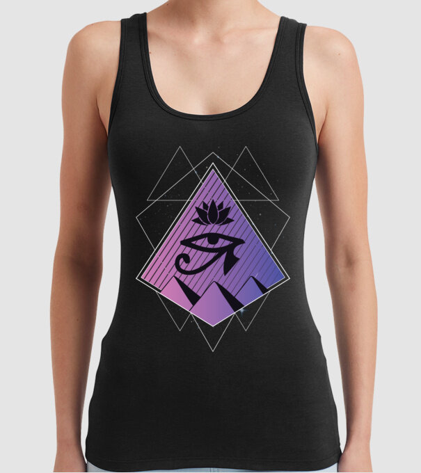 Egipt simbol geometric model negru pe tricou