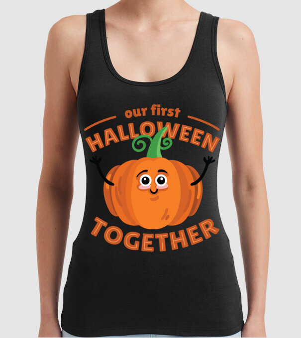Primul nostru Halloween împreună model negru pe tricou