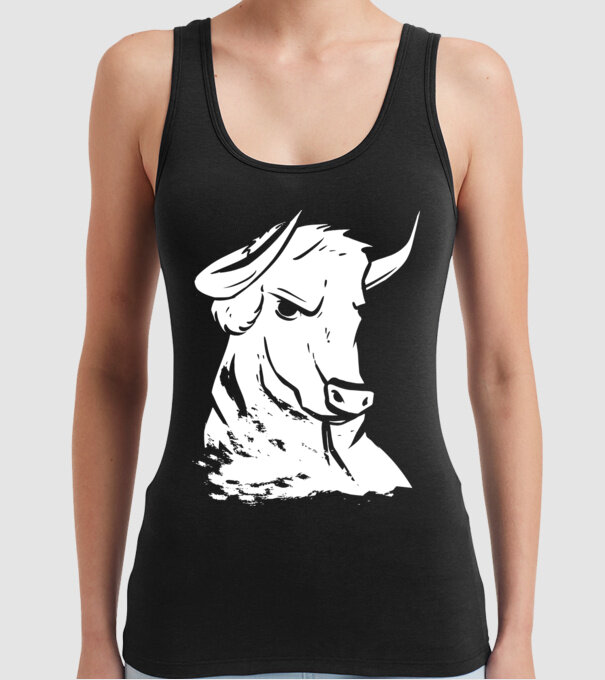 Taur puternic model negru pe tricou