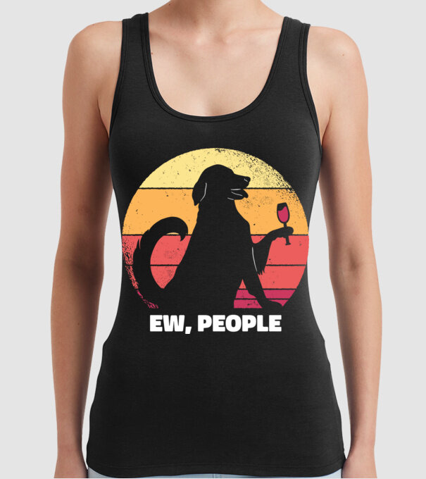 Ew, Oameni - Câine model negru pe tricou