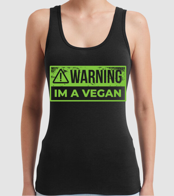 Atenție, sunt vegan model negru pe tricou