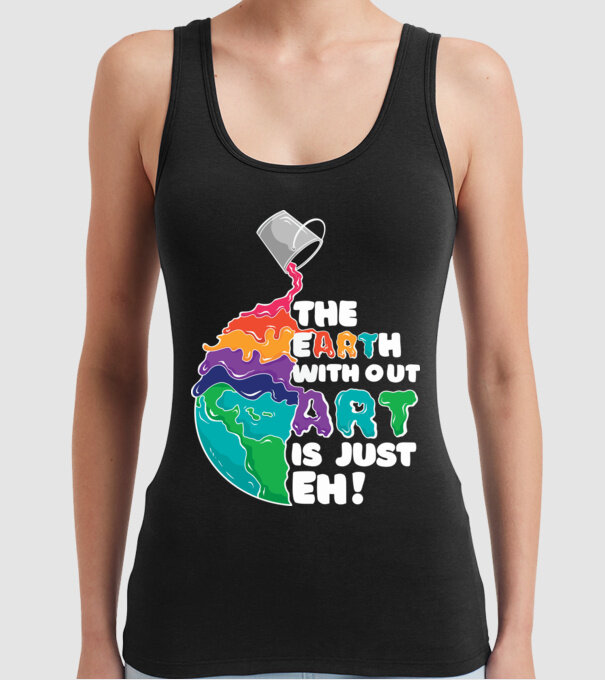 Pământ Artă model negru pe tricou