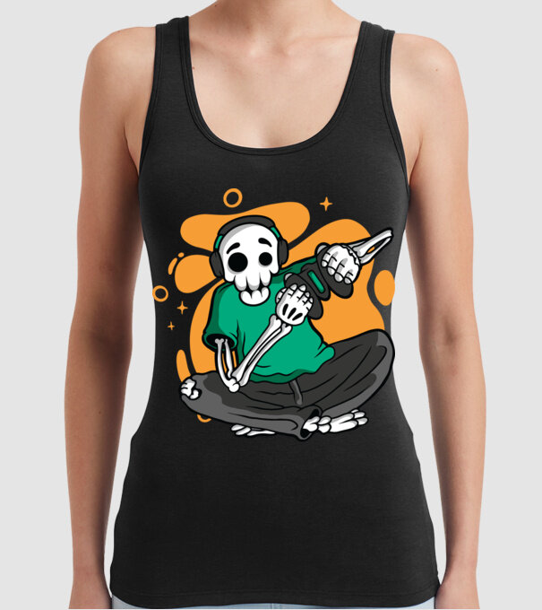 Schelet Gamer model negru pe tricou
