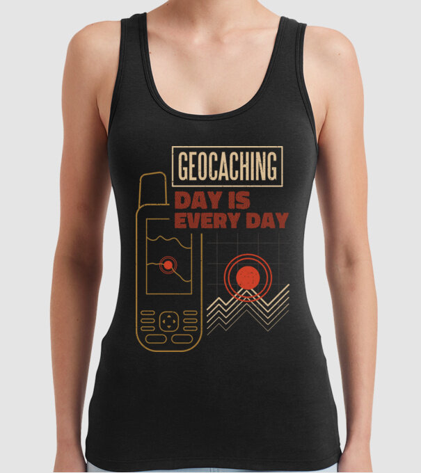 Geocaching model negru pe tricou