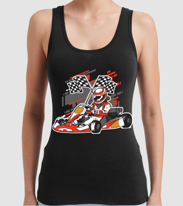 Gokart model negru pe tricou