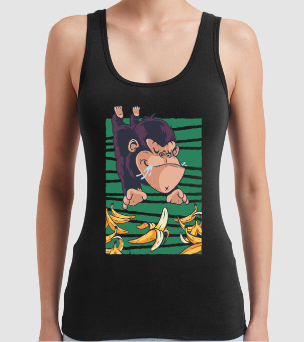 Gorilă Banană model negru pe tricou