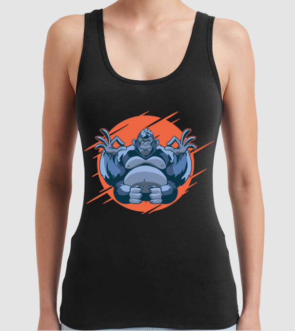 Gorilă Meditație model negru pe tricou