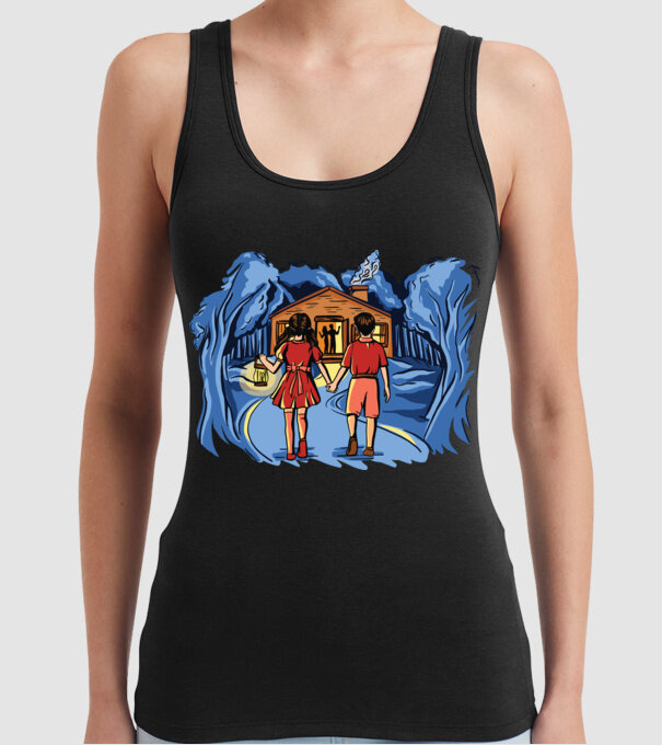 Copii în pădure Poveste model negru pe tricou