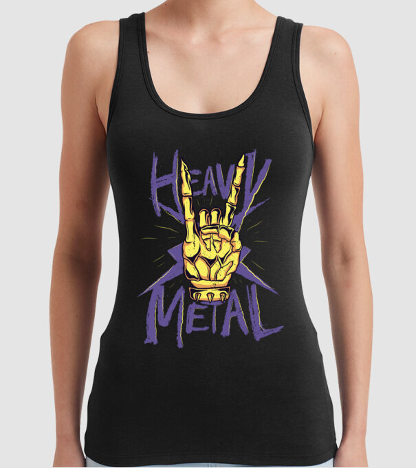 Heavy Metal model negru pe tricou