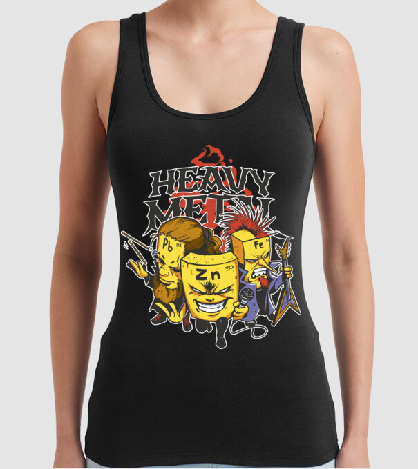 Elemente Heavy Metal model negru pe tricou