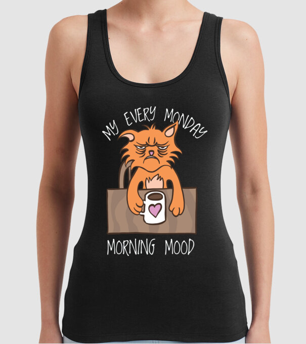 Starea mea de spirit de luni model negru pe tricou