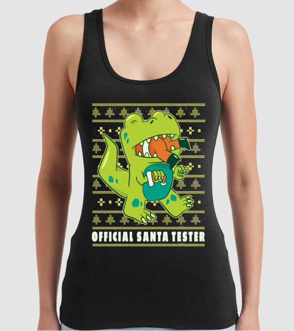 Tester oficial Moș Crăciun model negru pe tricou