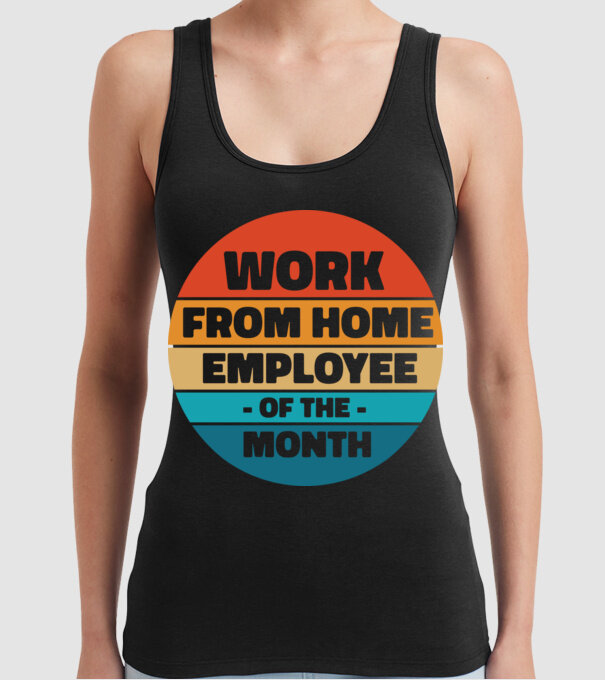 Lucrătorul la domiciliu al lunii model negru pe tricou