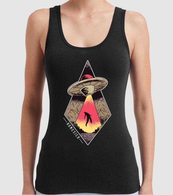 Dor de casă alien model negru pe tricou
