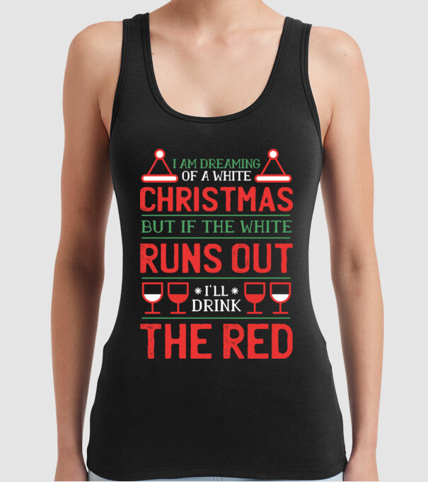 I am dreaming of a white Christmas model negru pe tricou