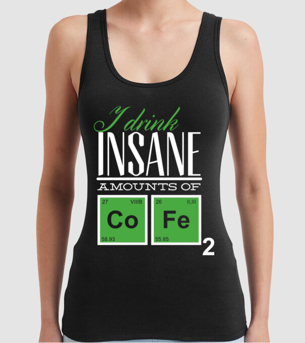 i drink insane amount of coffee model negru pe tricou