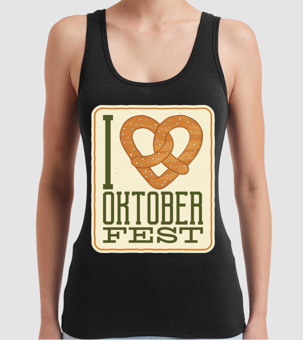 I Love Oktoberfest model negru pe tricou