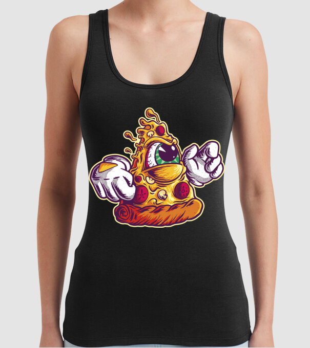 Pizza Illuminati model negru pe tricou