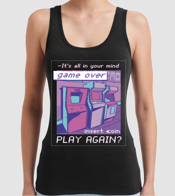 Sala de jocuri Retro Arcade model negru pe tricou