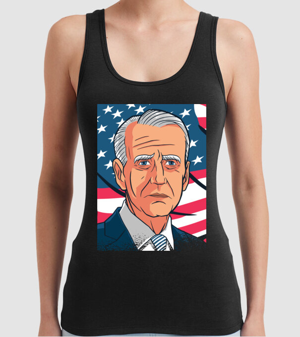 Joe Biden USA model negru pe tricou