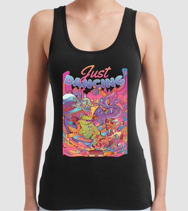 Just Dancing Fulgi de cereale model negru pe tricou