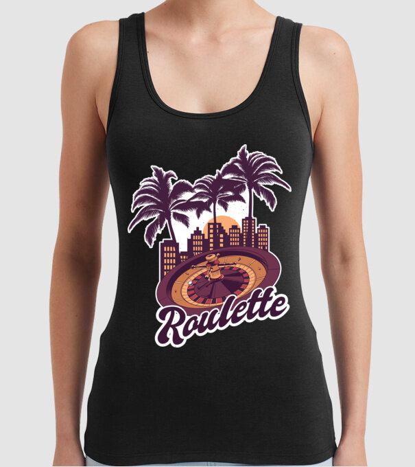 Casino Roulette model negru pe tricou