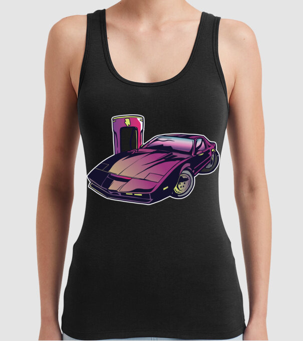 Kitt pe încărcător electric tricou amuzant model negru pe tricou