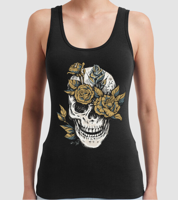 Craniu model negru pe tricou
