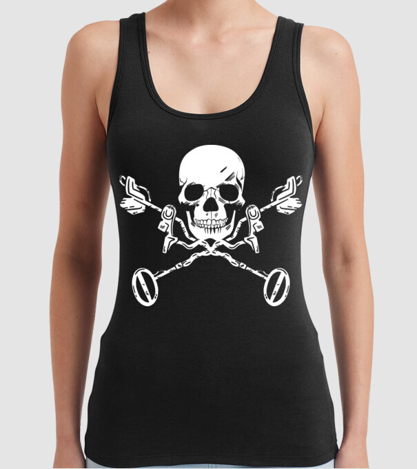 Craniu model negru pe tricou