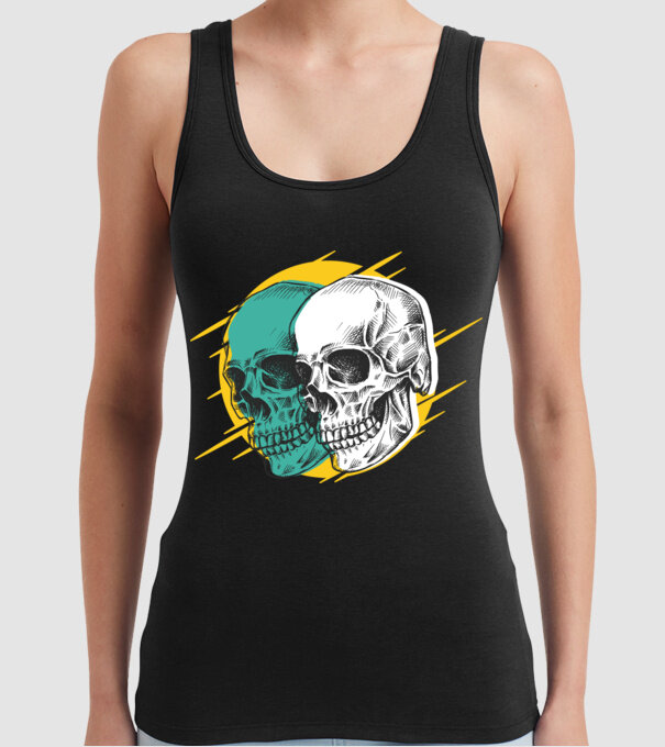 Cranii model negru pe tricou