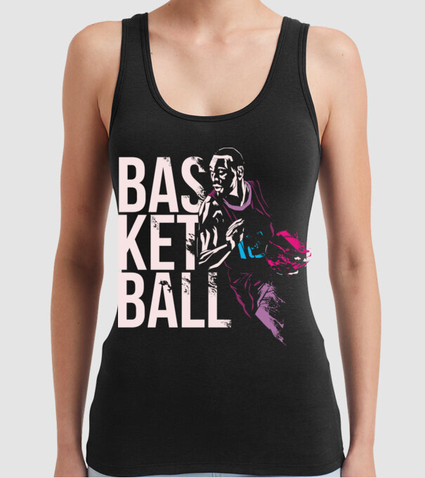 Baschet Silueta model negru pe tricou