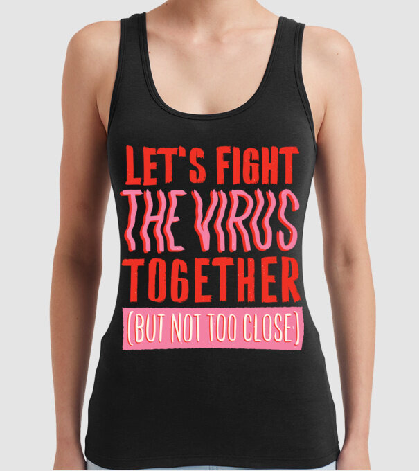 Să luptăm împreună împotriva Coronavirusului model negru pe tricou