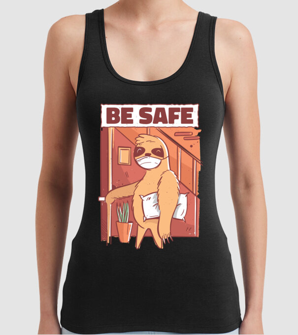 Leneș Be Safe model negru pe tricou