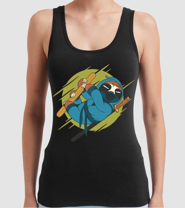 Ninja Leneș model negru pe tricou