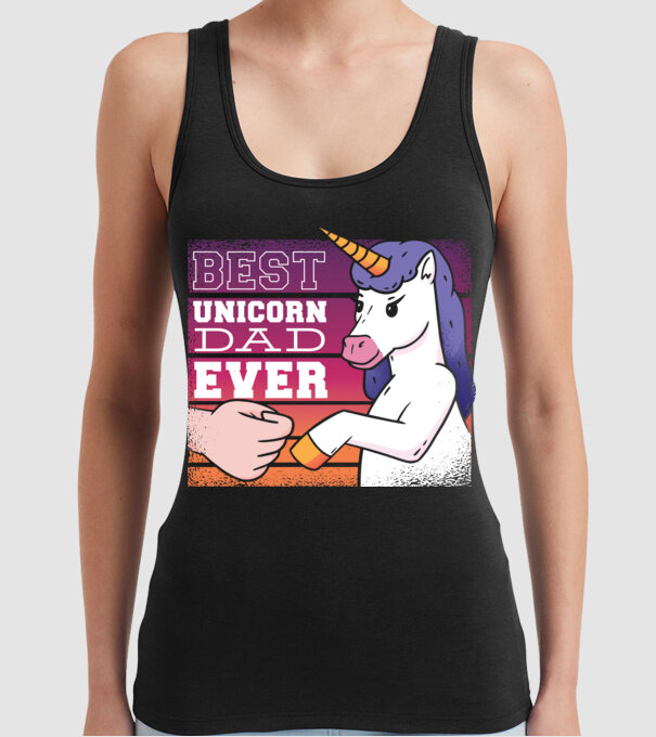 Cel mai bun Tată Unicorn model negru pe tricou
