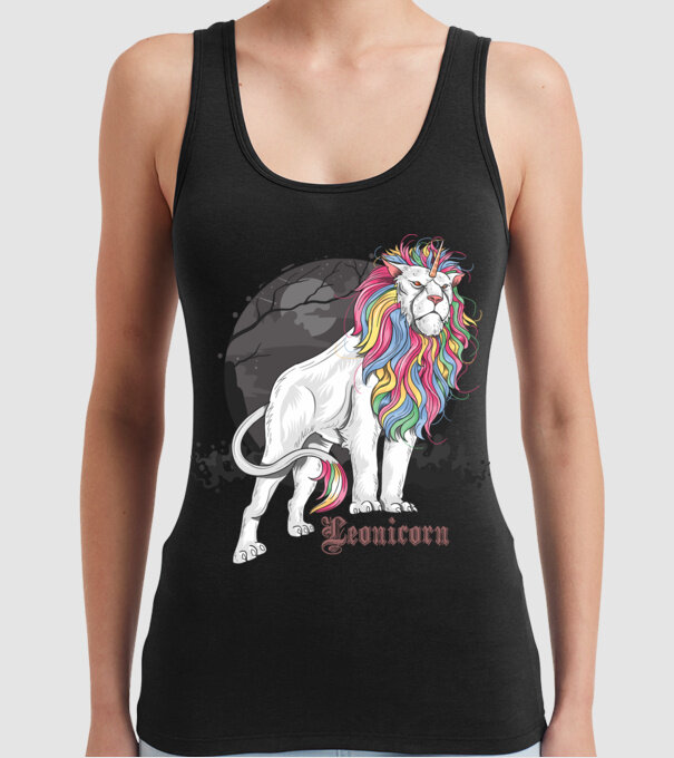 Leonicorn model negru pe tricou