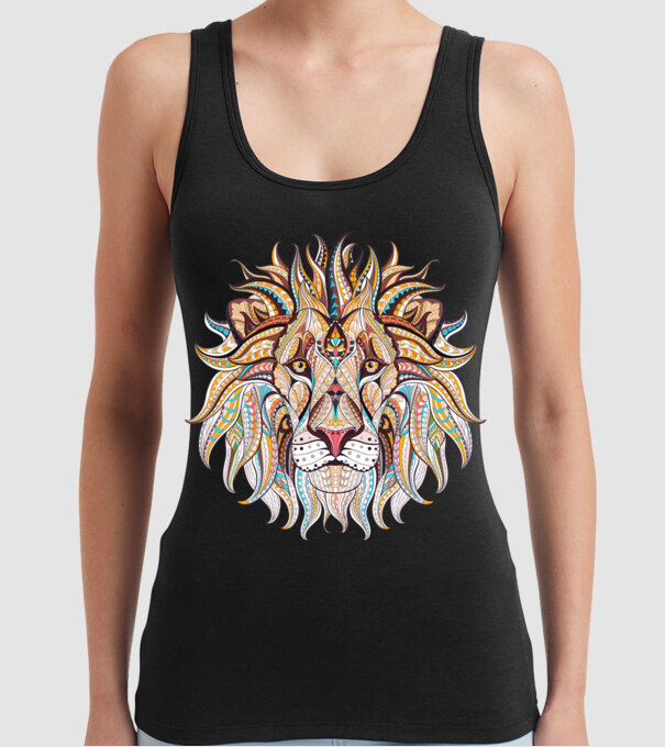 lion octopus model negru pe tricou