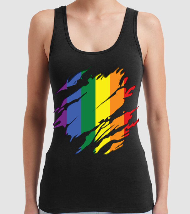Steag LGBTQ model negru pe tricou