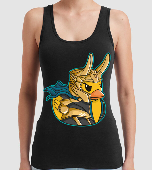 Rață Loki model negru pe tricou