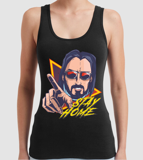 Stai acasă - Stay home model negru pe tricou