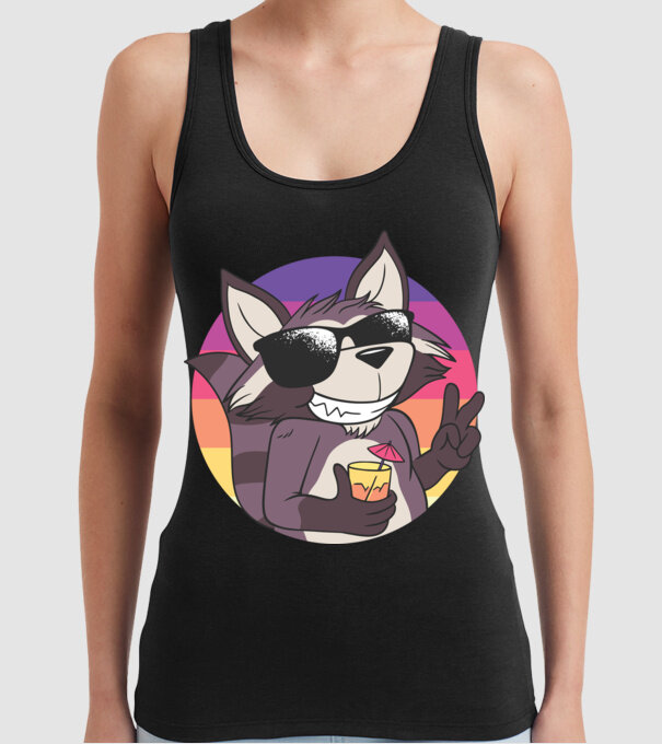 Raton cool model negru pe tricou