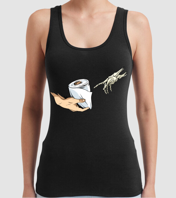 Michelangelo coronavirus hârtie igienică model negru pe tricou