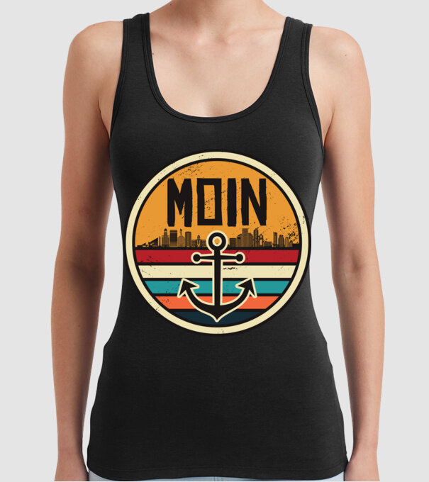 Ancoră Moin model negru pe tricou