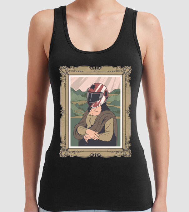 Mona Lisa Concurent model negru pe tricou