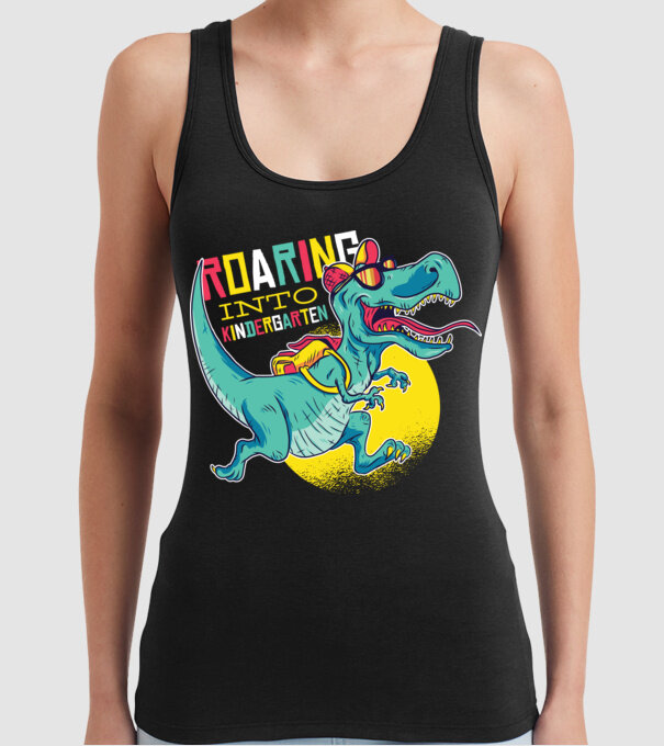 De acum încolo, voi urla în grădiniță cu Dinozaur model negru pe tricou