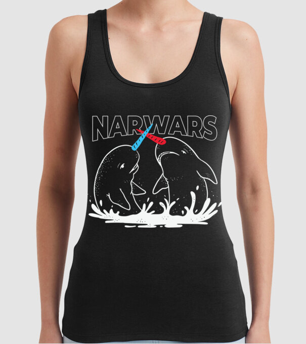 Narwars model negru pe tricou
