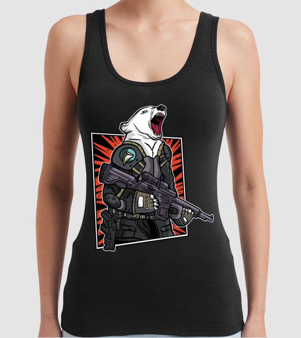 Ursul rusesc înarmat model negru pe tricou