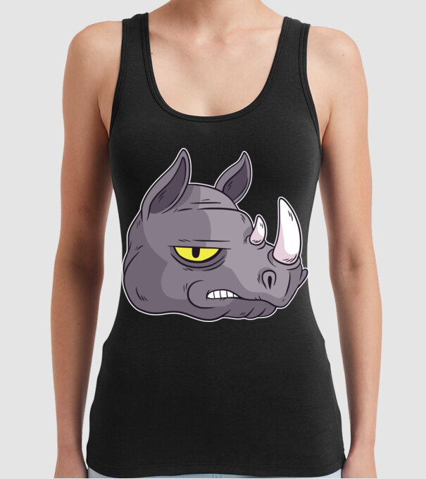 Cap de rinocer model negru pe tricou