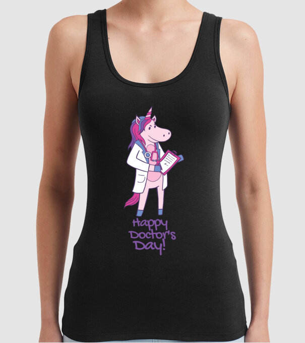 Medic Unicorn model negru pe tricou